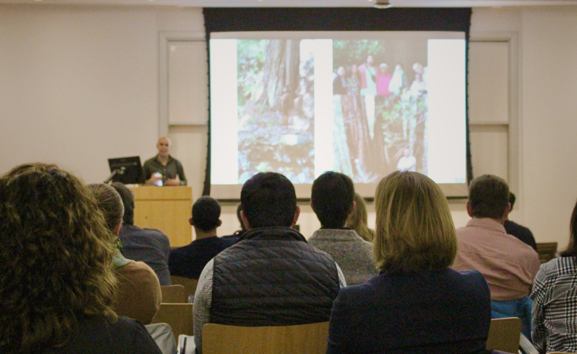 Myles Lennon presents his research at IBES Town Hall