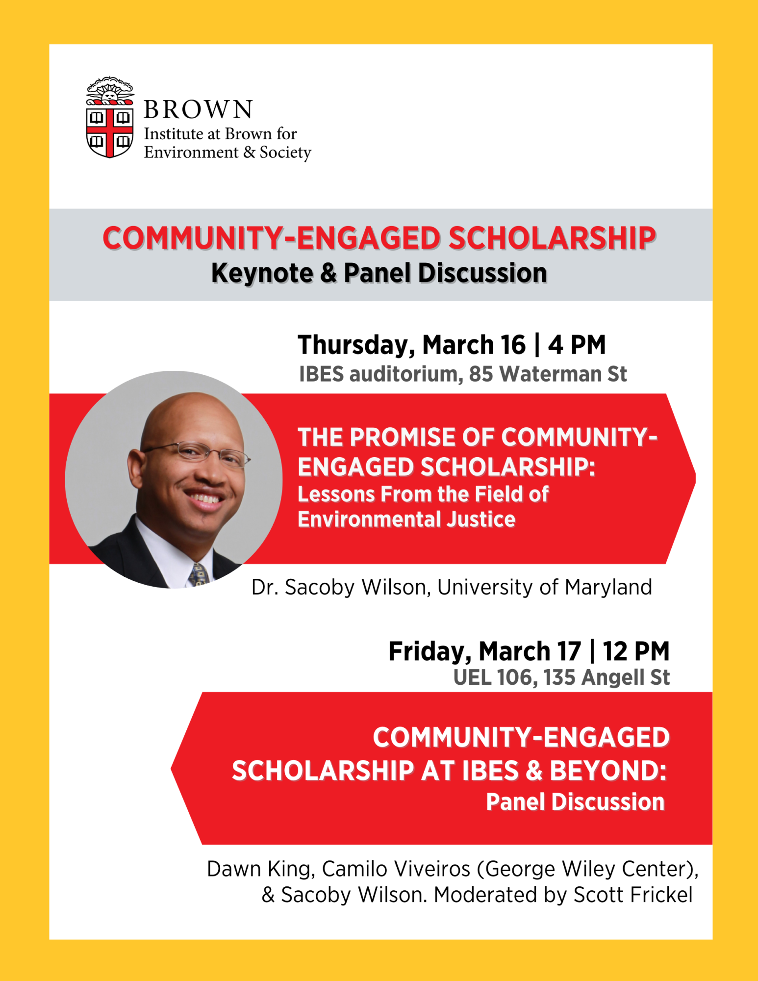 Flyer, Dr. Sacoby Wilson's visit to Brown University