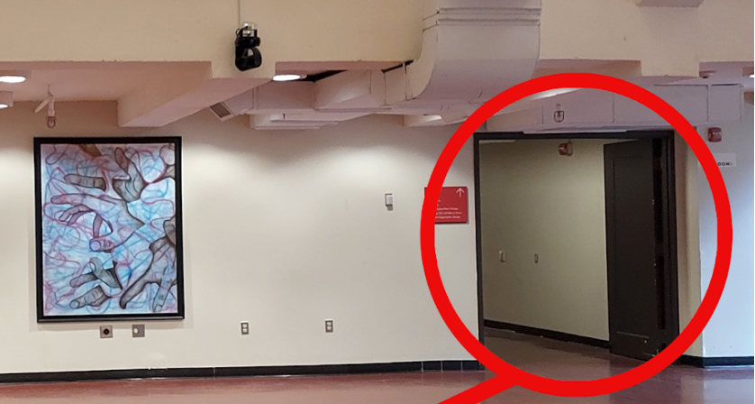 photo of restroom hallway