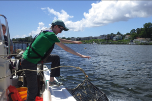 Opportunities for undergrads homepage image, student on boat