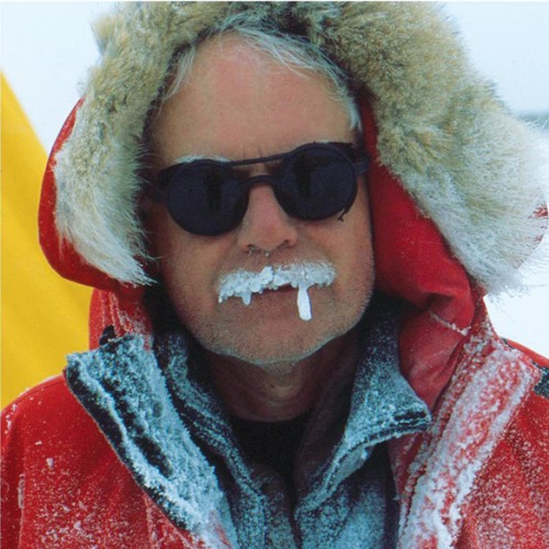 James Head with frozen mustache and red jacket