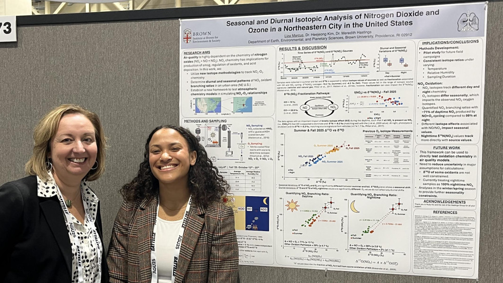 Meredith Hastings and Liza Marcus at AGU 2025