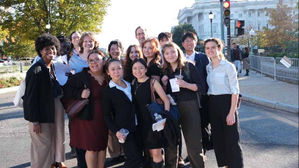 Roberts and students in DC