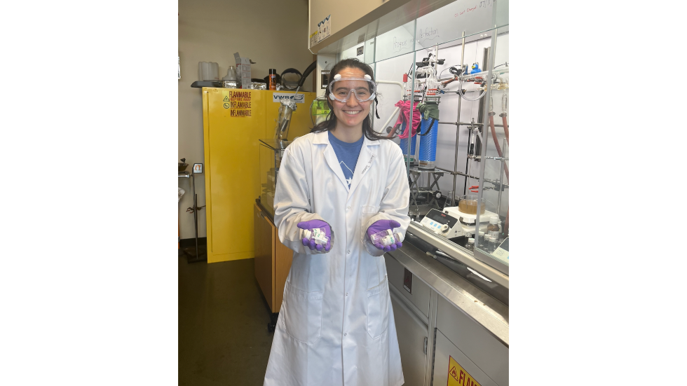 Lucie Johnson in the lab