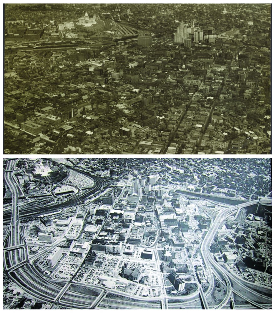 Bird's-eye view of downtown Providence